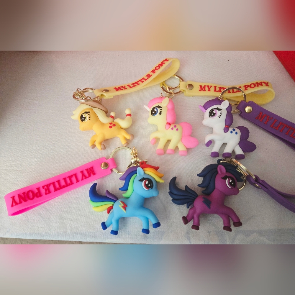 My Little Pony Colorful Keychain Collection SET of 5 Bag Charms!